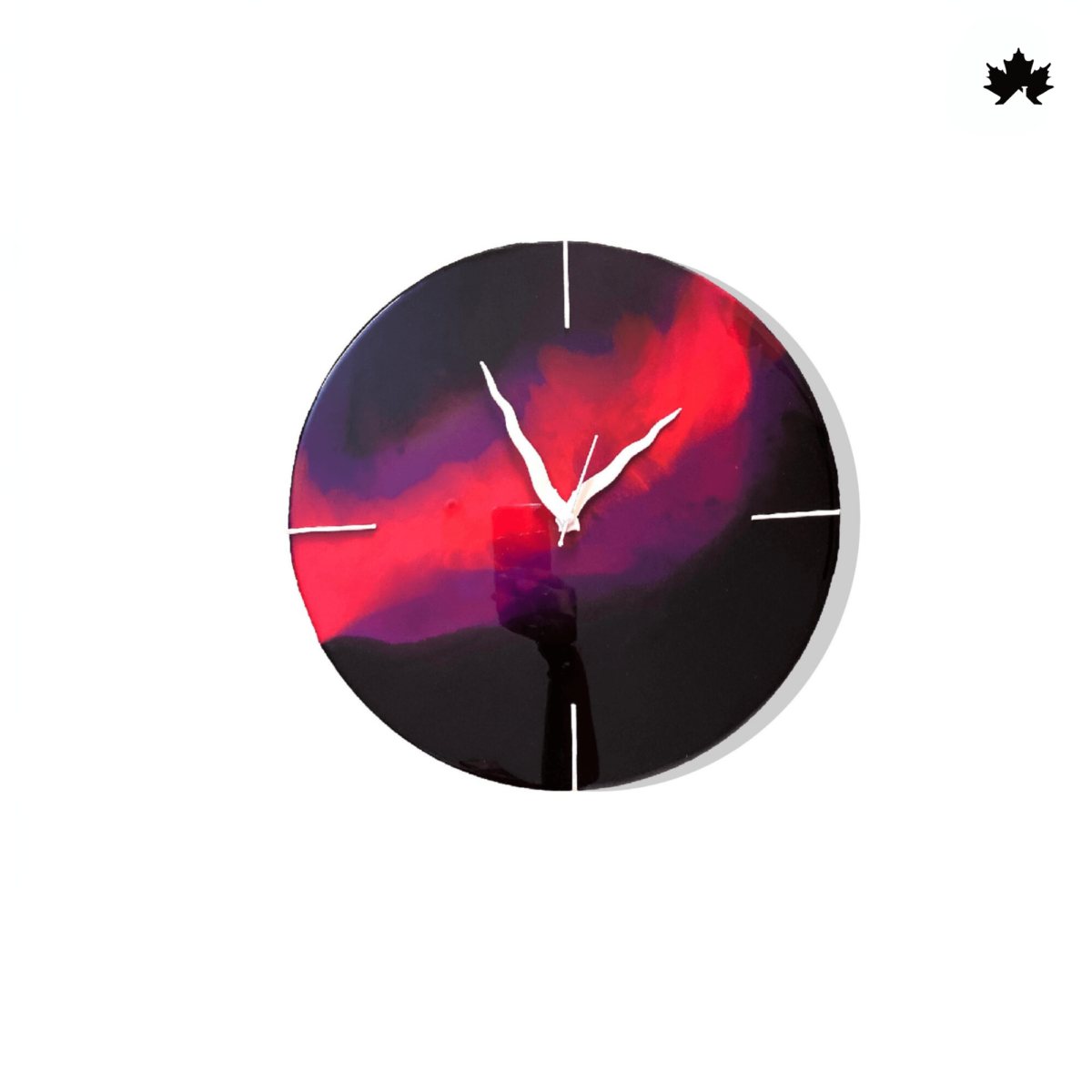 Stunning Handcrafted Wall Clock Abstract Purple Hues Wall Clock with vibrant purple colors