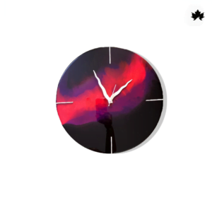 Stunning Handcrafted Wall Clock Abstract Purple Hues Wall Clock with vibrant purple colors