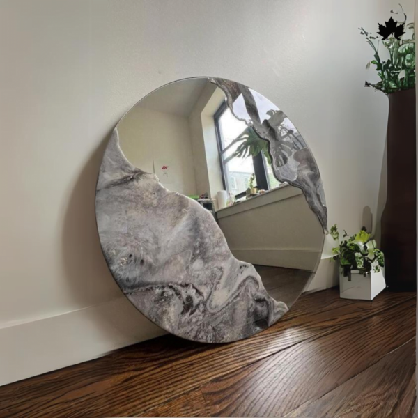Silken Stone - Modern Marbled Elegance Mirror