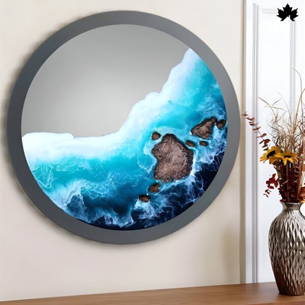Oceanic Vista - Aerial View Coastal Scene Mirror