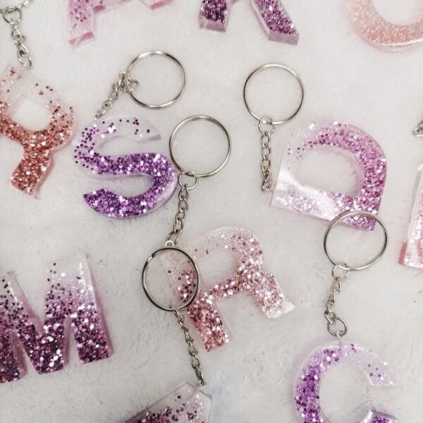 Shimmery sparkle- Personalized Keychains