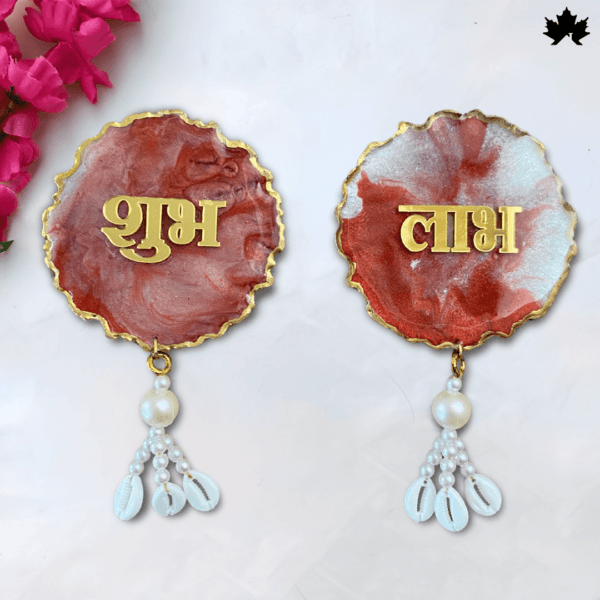 Pearlescent Charm Shubh Labh - Divine Decor for Prosperous Beginnings