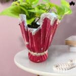 Crimson Glint Resin Planter
