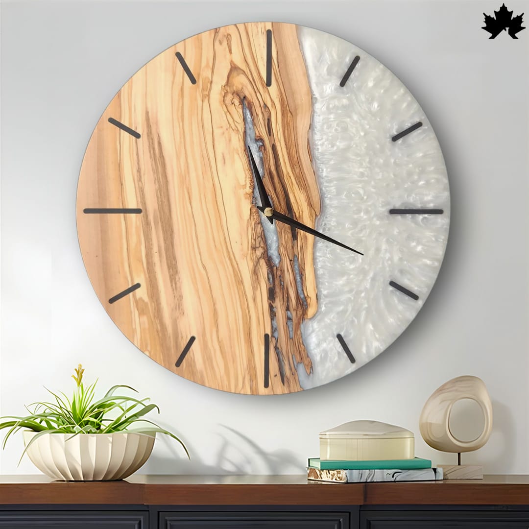 Resin & Wood Wall Clock Resin & Wood Wall Clock