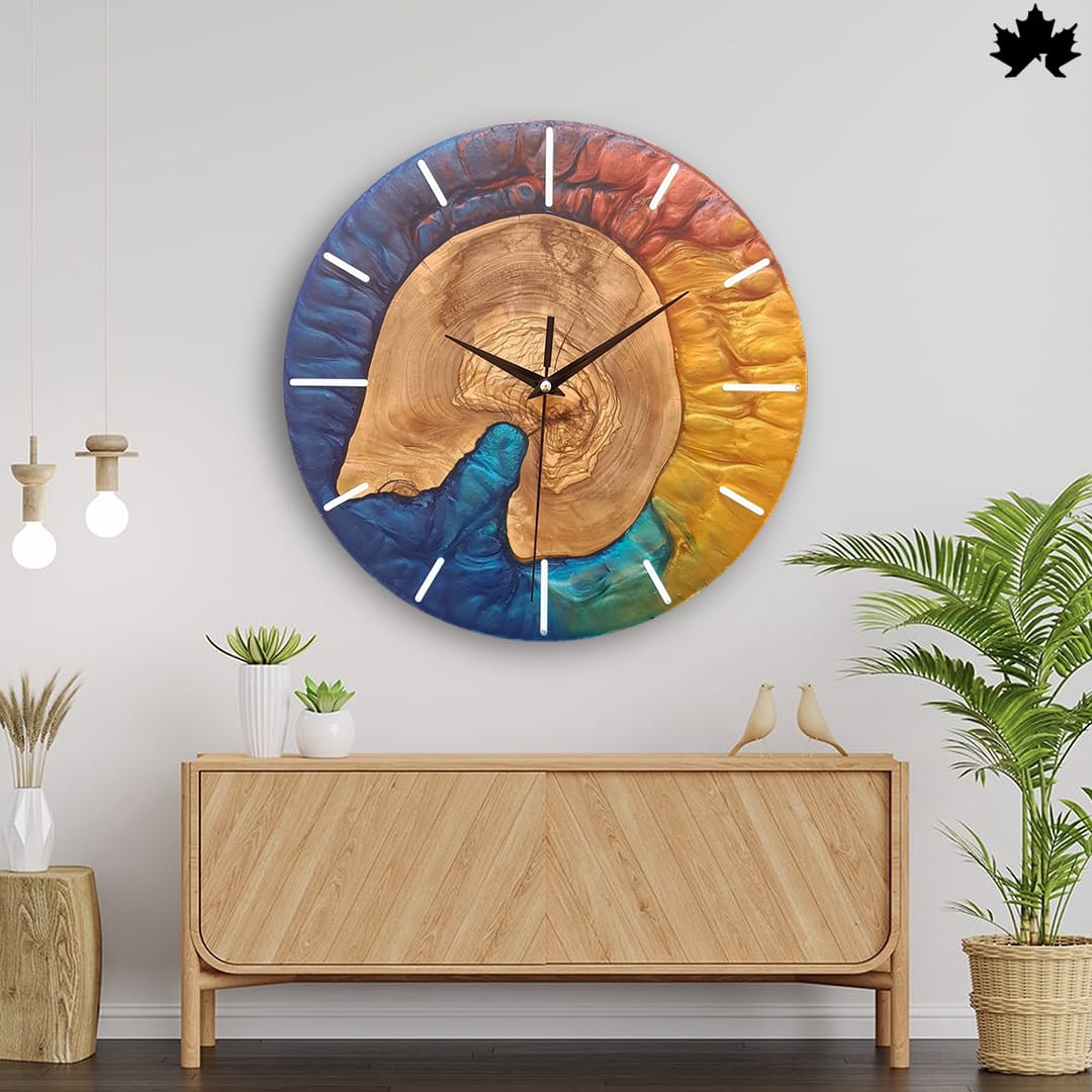 Resin & Wood Wall Clock Resin & Wood Wall Clock